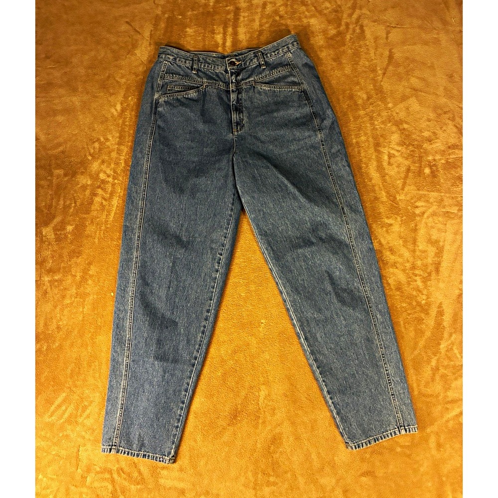 VTG 90s Lizwear Quality Mom Jeans Womens 16 Blue Med Wash High-Rise Tapered Leg